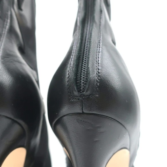 Gianvito Rossi Peep Toe Lace-Up Boots Black Leather & Mesh Size 38 - Picture 9 of 12